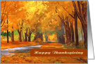 Happy Thanksgiving. Autumn Scenery Painting card