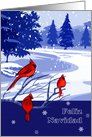 Feliz Navidad. Spanish Christmas Card with Winter Scenery card