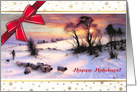 Happy Holidays from Our Home to Yours. Snow Scene Painting card