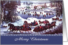 Merry Christmas. Vintage Winter Scene card