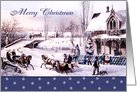 Merry Christmas. Vintage Winter Scene card