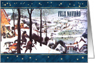 Feliz Navidad. Spanish Card with a Vintage Winter Scene card