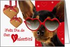 Feliz Da de San Valentn. Spanish Card with Funny Dog card