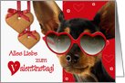 Alles Liebe zum Valentinstag. German Card with Funny Dog card