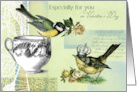 Especially for you on Valentine’s Day Vintage Birds Collage card