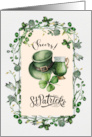 Happy St. Patrick’s Day Green Beer Shamrock card
