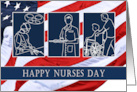 Happy Nurses Day USA Patriotic design card