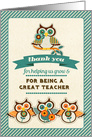 Thank You, Teacher. Funny Owls Teacher Appreciation card