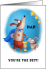 For the Best Dad on Father’s Day Cute Dog Dad and His Puppy card