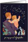 For Godfather on Father’s Day. Vintage Father and Child card