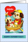 For Godfather on Father’s Day. Cute Vintage Dog and his Puppy card