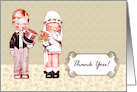 Wedding Thank You. Fun Vintage Bride and Groom card