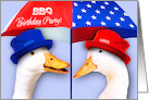 4th of July Birthday BBQ Party Invitation. Funny Ducks card