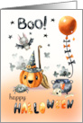 Happy Halloween Jack O’Lantern and Little Bat card