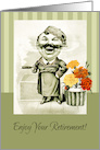 Retirement Greeting Card. Vintage Jolly Man card