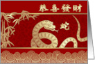 Happy Chinese Year of the Snake in Chinese Traditional Asian Snake card