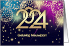 Gelukkig Nieuwjaar 2024 Happy New Year 2024 Card in Dutch card
