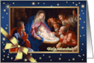 Feliz Navidad Merry Christmas in Spanish Adoration of the Shepherds card