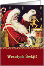 Polish Christmas Card with a vintage Santa Claus card