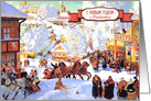 Russian Christmas Card with Winter Scene Painting card