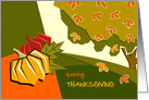 Business Thanksgiving Card with Colorful Pumpkins and Autumn Tree card
