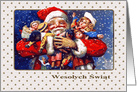 Wesolych Swiat. Polish Christmas Card with a vintage Santa Claus card