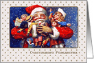Russian Christmas Card with a vintage Santa Claus card