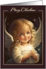 Merry Christmas Cute Vintage Little Angel card
