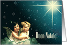 Buon Natale. Italian Christmas card with vintage angels card