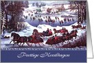Prettige Kerstdagen. Dutch Christmas Card with Vintage Winter Scene card