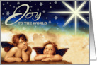 Joy to the World. Angel Cherubs painting after Raphael Sanzio card