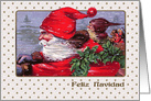 Feliz Navidad. Spanish Christmas Card with a vintage Santa Claus card