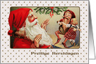 Prettige Kerstdagen. Dutch Christmas Card with a vintage Santa Claus card