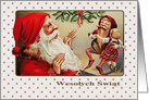 Wesolych Swiat. Polish Christmas Card with a vintage Santa Claus card