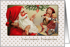 Russian Christmas Card with a vintage Santa Claus card