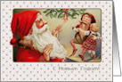 Happy New Year in Russian Vintage Santa Claus card