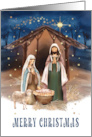 Merry Christmas Greeting for Customers Nativity Scene card