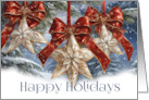 Happy Holidays Decorated Star Ornaments Painting card