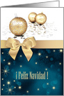 Feliz Navidad.Spanish Christmas Card with Christmas Ornaments card