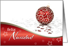 Feliz Navidad.Spanish Christmas Card with Christmas Ornament card