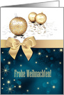 Frohe Weihnachten. German Christmas Card with Christmas Ornaments card