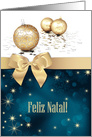 Feliz Natal. Portuguese Christmas Card with Christmas Ornaments card