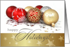 Business Happy Holidays Card with Christmas Ornaments card