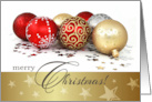 Merry Christmas Card for Customers with Christmas Ornaments card