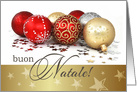 Buon Natale. Italian Christmas Card with Christmas Ornaments card