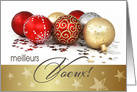 Meilleurs Voeux. French Christmas Card with Christmas Ornaments card