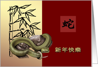 Happy New Year Card in Chinese. Chinese Year of the Snake card