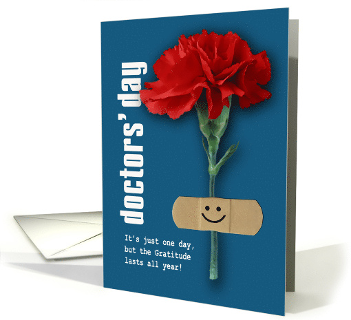 Happy Doctors' Day Smiling Red Carnation card (1049597)