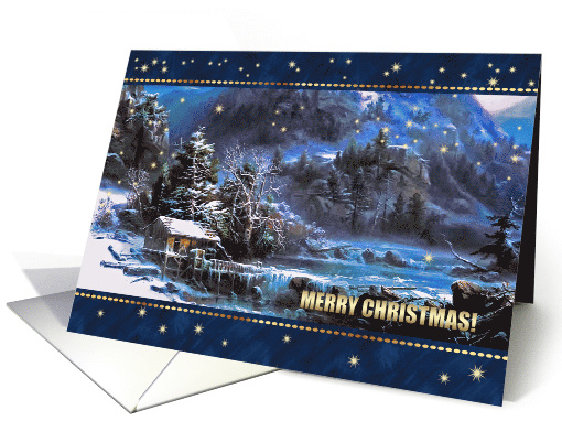 Merry Christmas. Vintage Country Winter Scene card (1064313)