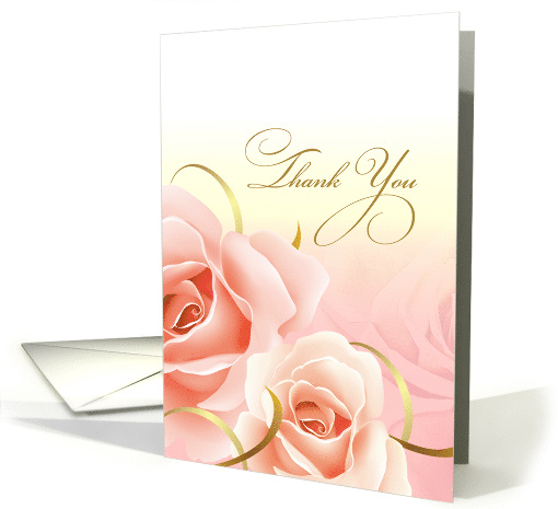 Thank you for being in our Wedding. Romantic Blush Pink Roses card